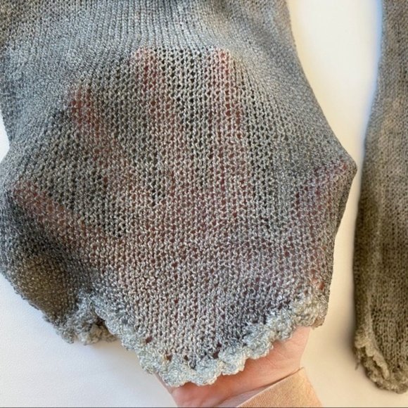 POL | Danni Lounge Lightweight Sweater Pants Boho Coachella Flare Leg Scalloped - Picture 8 of 14